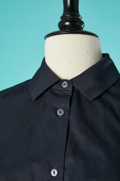 Combinaison courte en coton marine torsadée et drapée Carven by Guillaume Henry