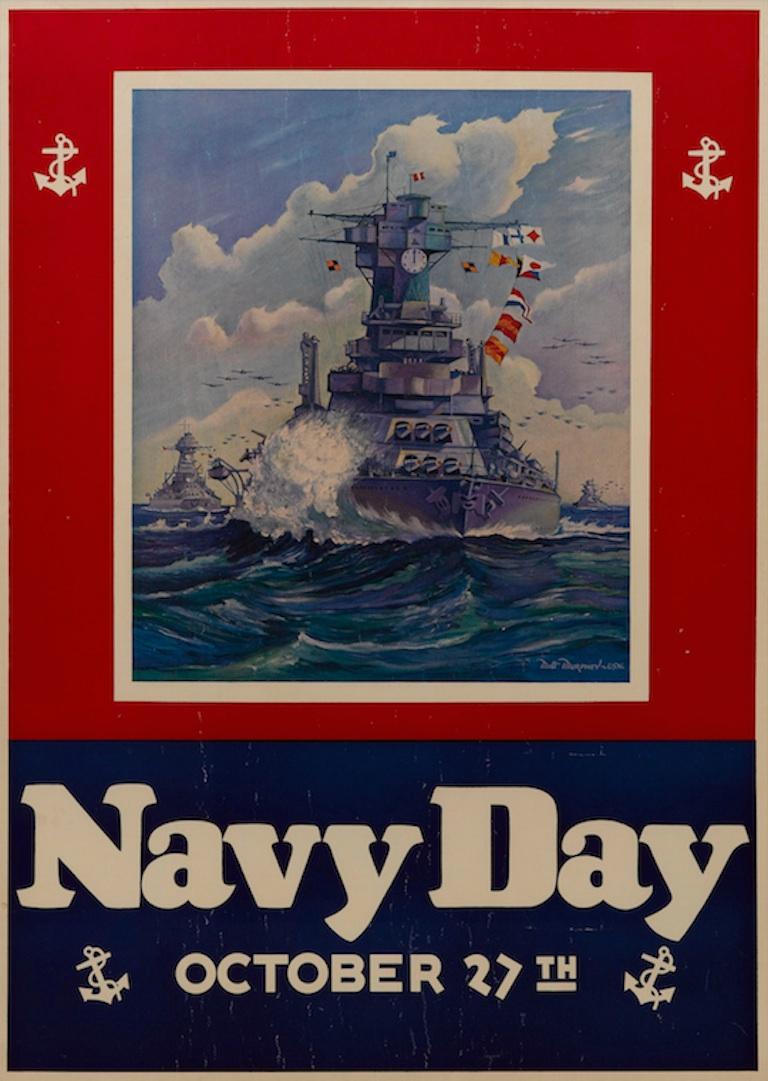Affiche vintage de la marine américaine du 27 octobre 1940 « Navy Day » ( Journée du 27 octobre) par Matt Murphey Bon état - En vente à Colorado Springs, CO