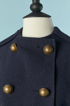 Navy double-breasted coat Lanvin by Alber Elbaz W 2010
