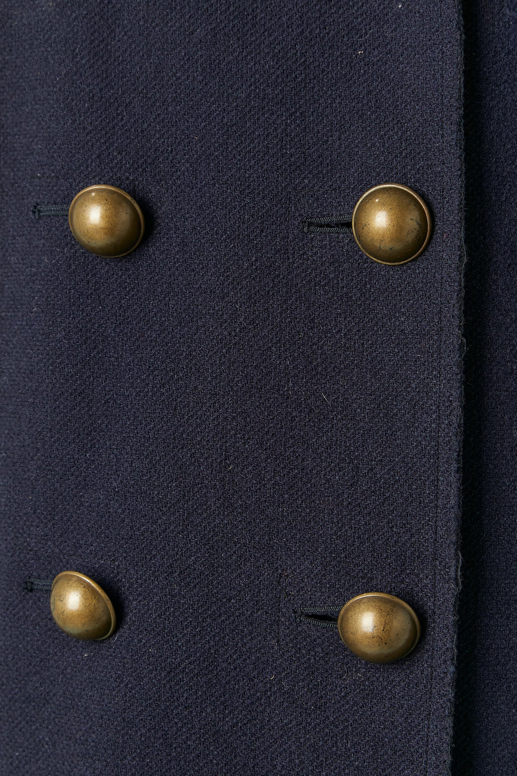 Navy double-breasted coat Lanvin by Alber Elbaz W 2010 In Excellent Condition For Sale In Saint-Ouen-Sur-Seine, FR