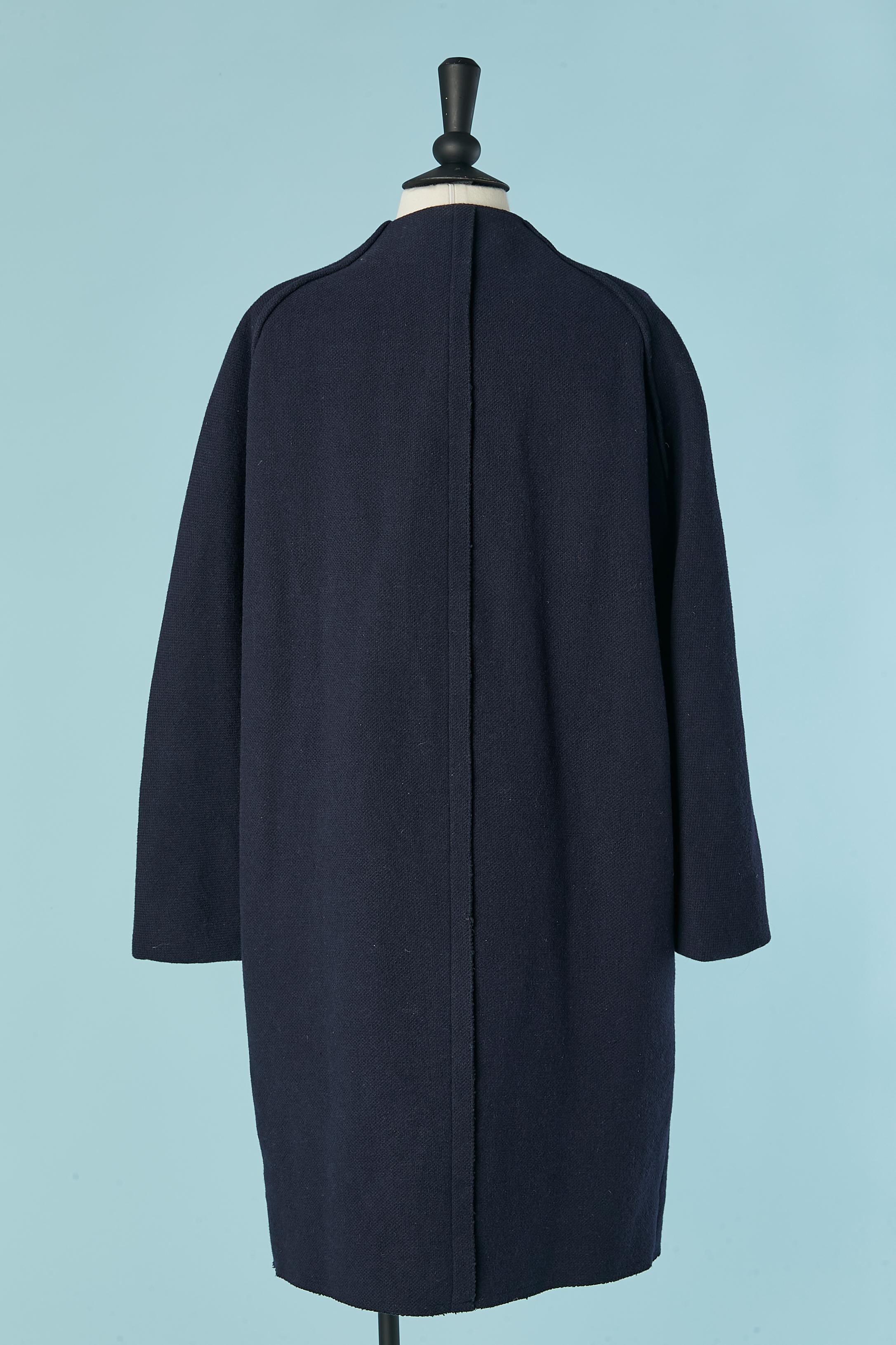 Navy double-breasted coat Lanvin by Alber Elbaz W 2010 For Sale 1