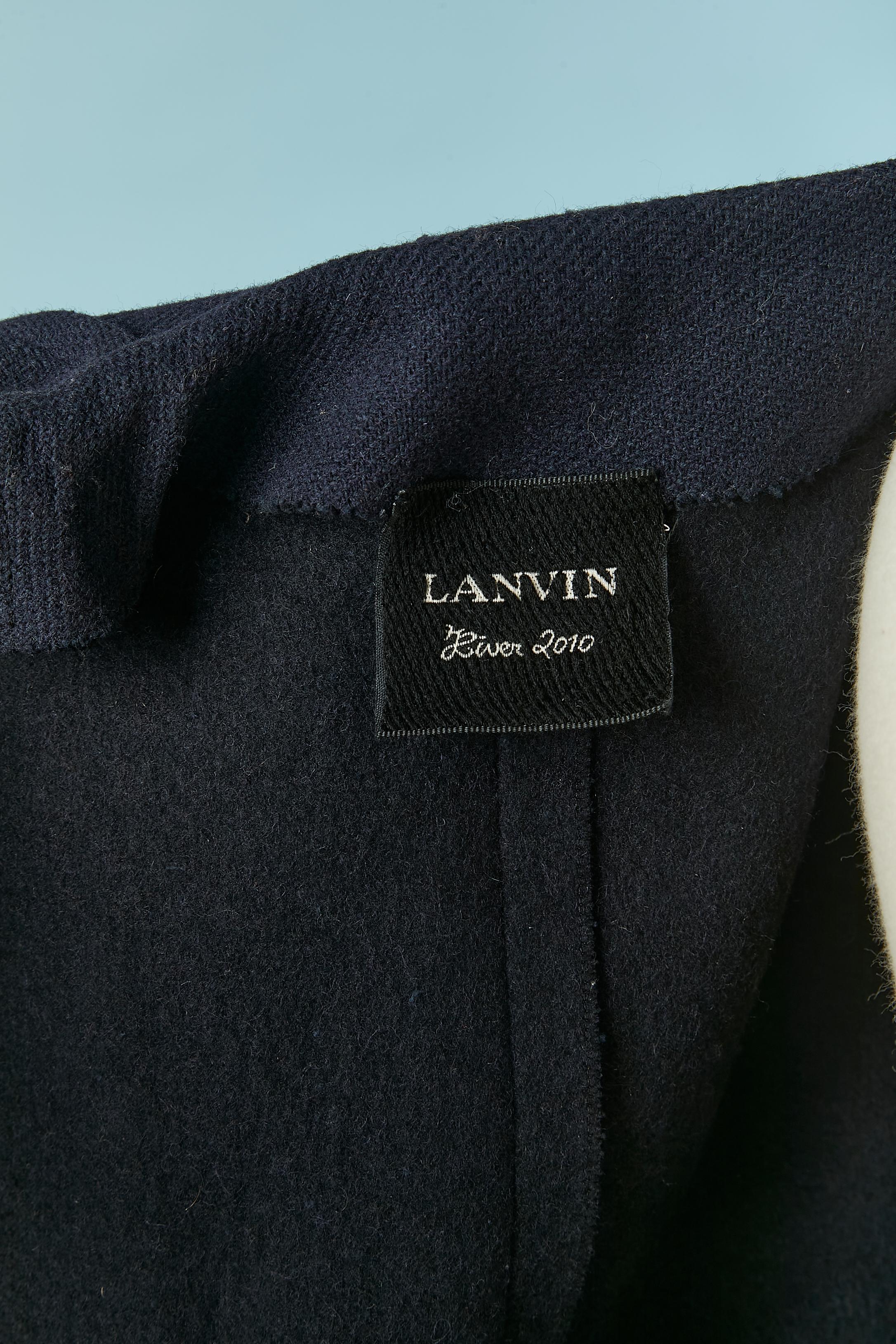 Navy double-breasted coat Lanvin by Alber Elbaz W 2010 For Sale 2