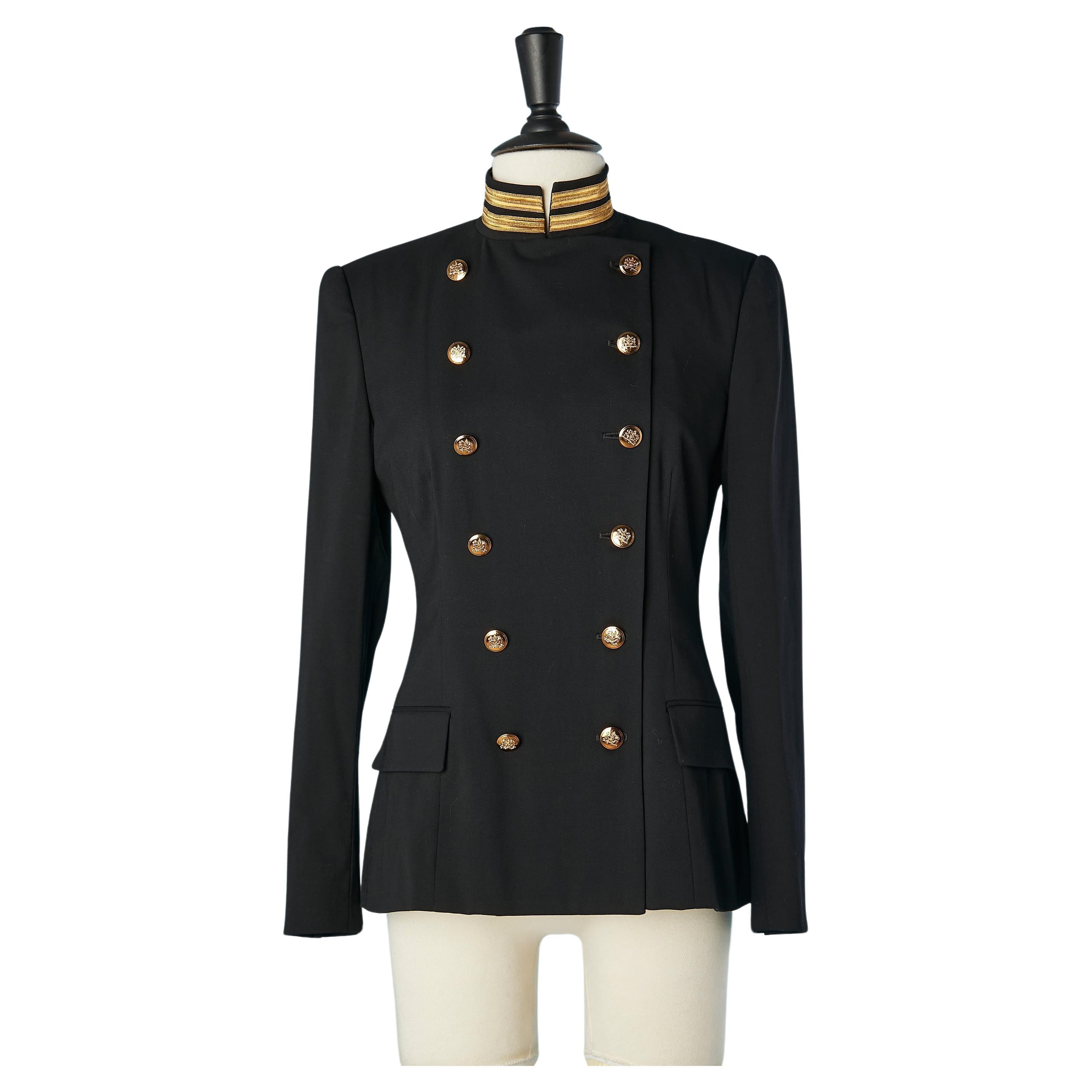 Navy double-breasted officier style jacket Ralph Lauren  For Sale