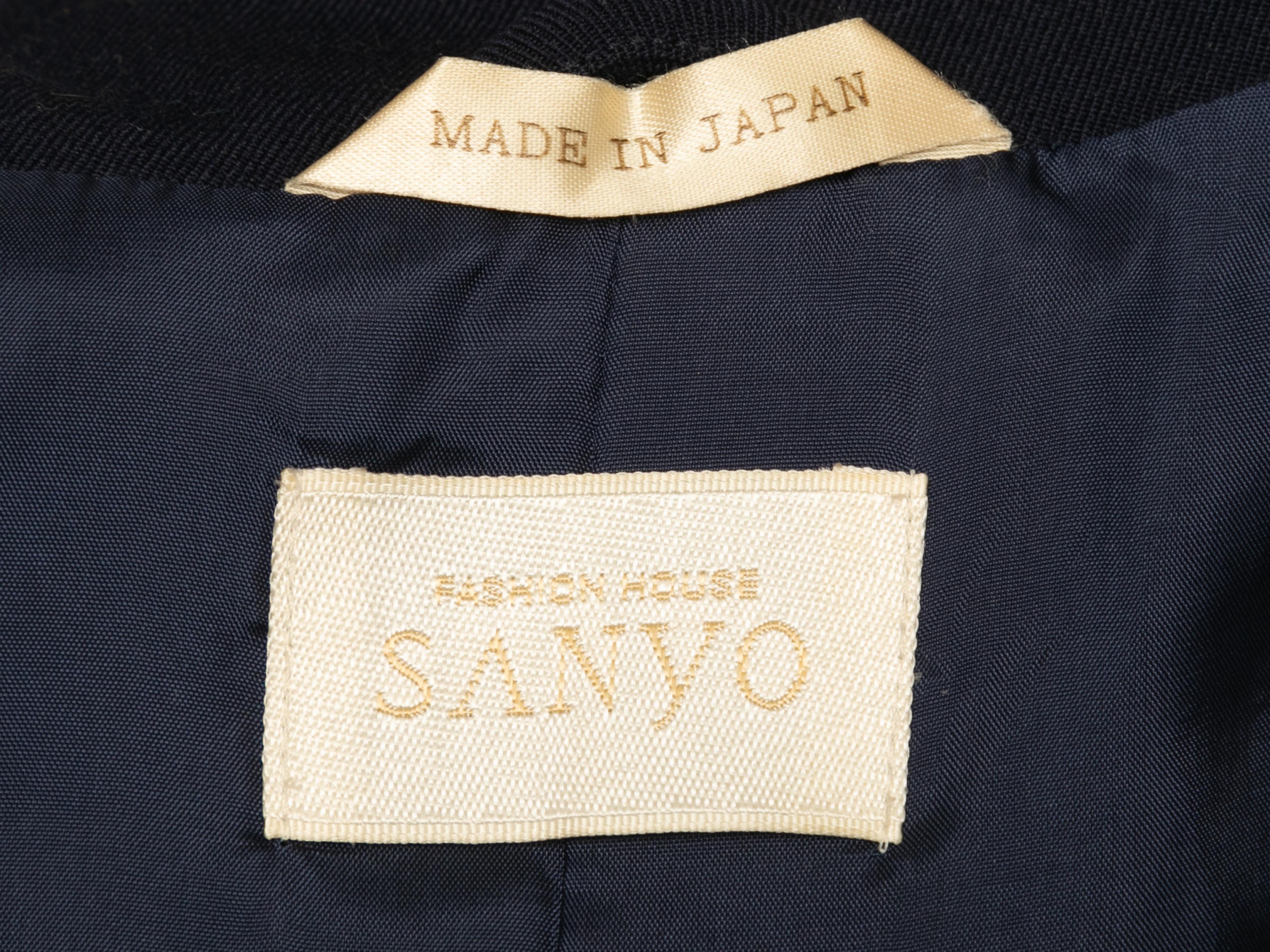 Navy Fashion House Sanyo Long Wool Coat Size US 14 1
