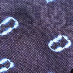 Navy Framed Mud Cloth or Kuba Cloth in Floating Acrylic Frame Gold Standoffs