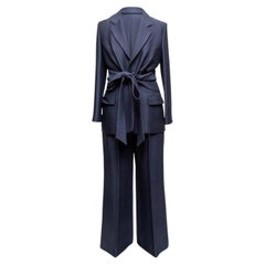 Tuta con pantalone in lana vergine e misto seta Gabriela Hearst Navy taglia US S