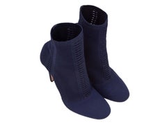 Navy Gianvito Rossi Stretch Textiles Sock Boots
