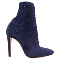 Navy Gianvito Rossi Stretch Textiles Sock Boots