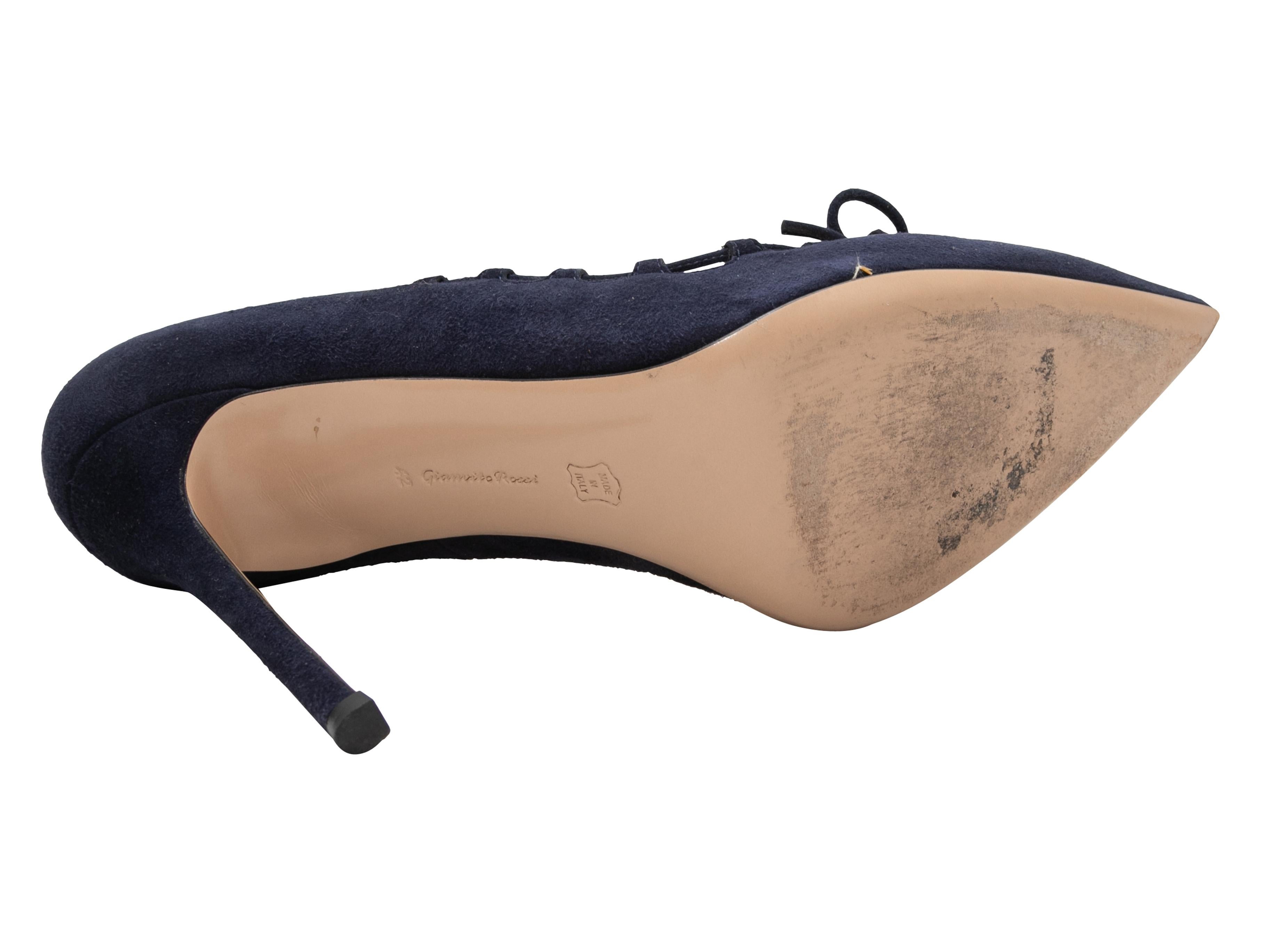 Gianvito Rossi escarpins à bout pointu en daim bleu marine, taille 42 Pour femmes en vente