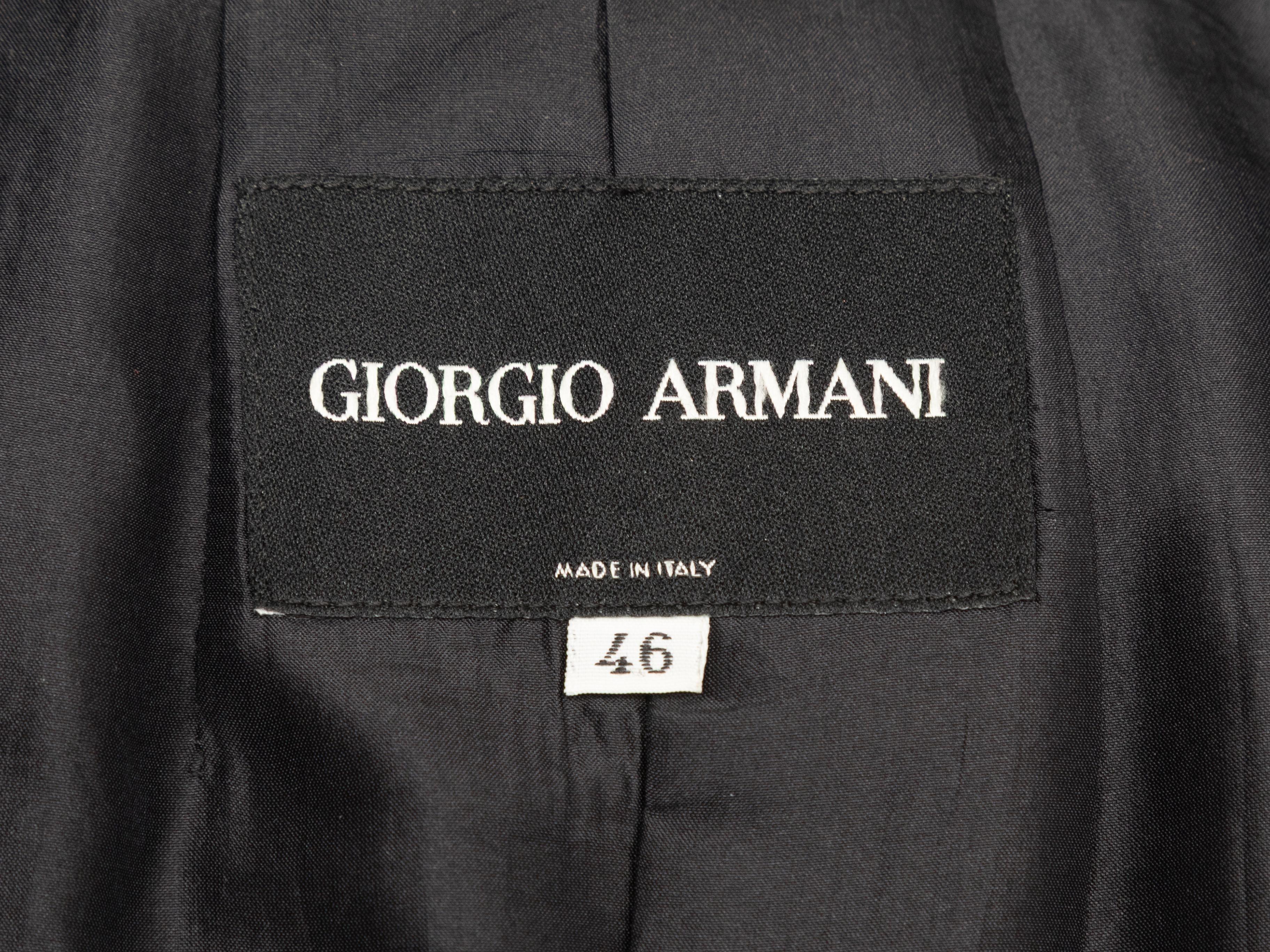 Marineblauer Giorgio Armani Jacquard-Einzelknopf-Blazer Größe IT 46 im Zustand „Gut“ im Angebot in New York, NY