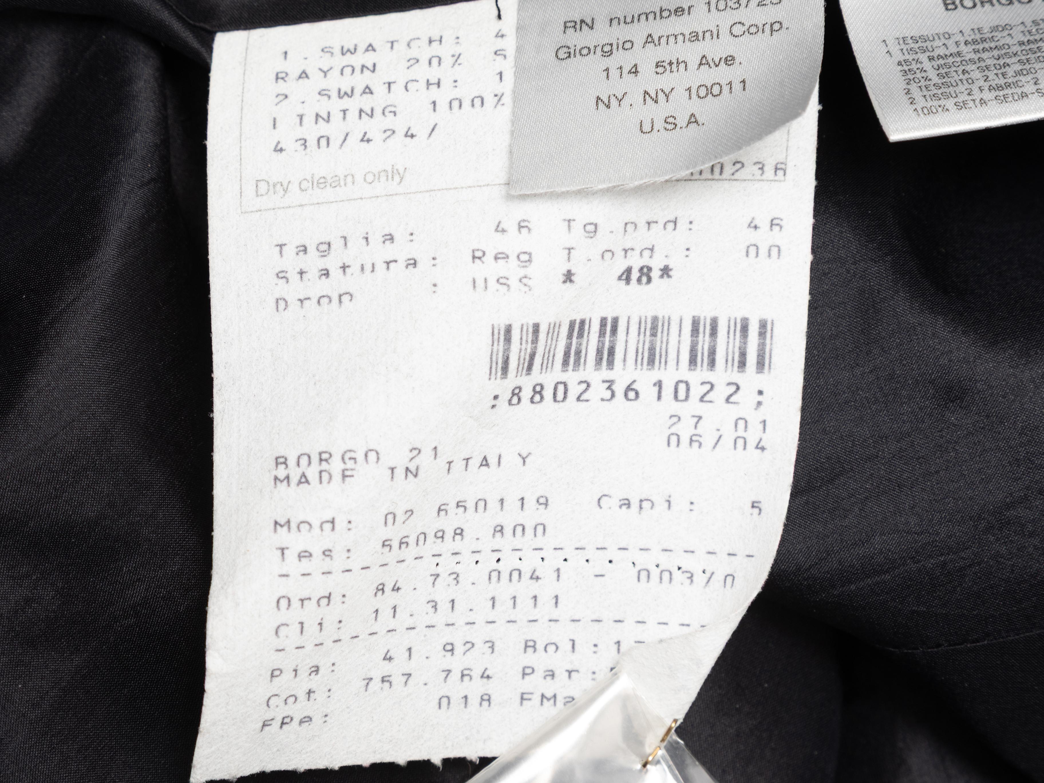 Marineblauer Giorgio Armani Jacquard-Einzelknopf-Blazer Größe IT 46 für Damen oder Herren im Angebot