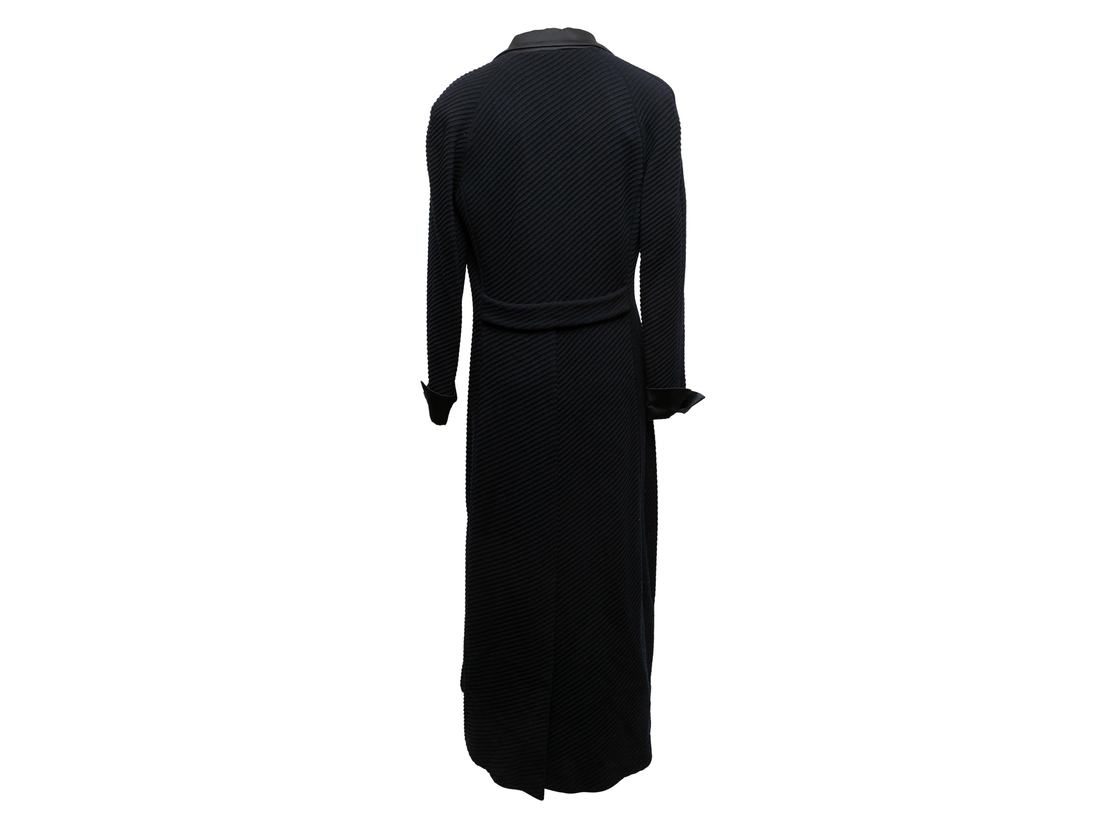 Women's or Men's Navy Giorgio Armani Long Virgin Wool Coat Size US 14 For Sale