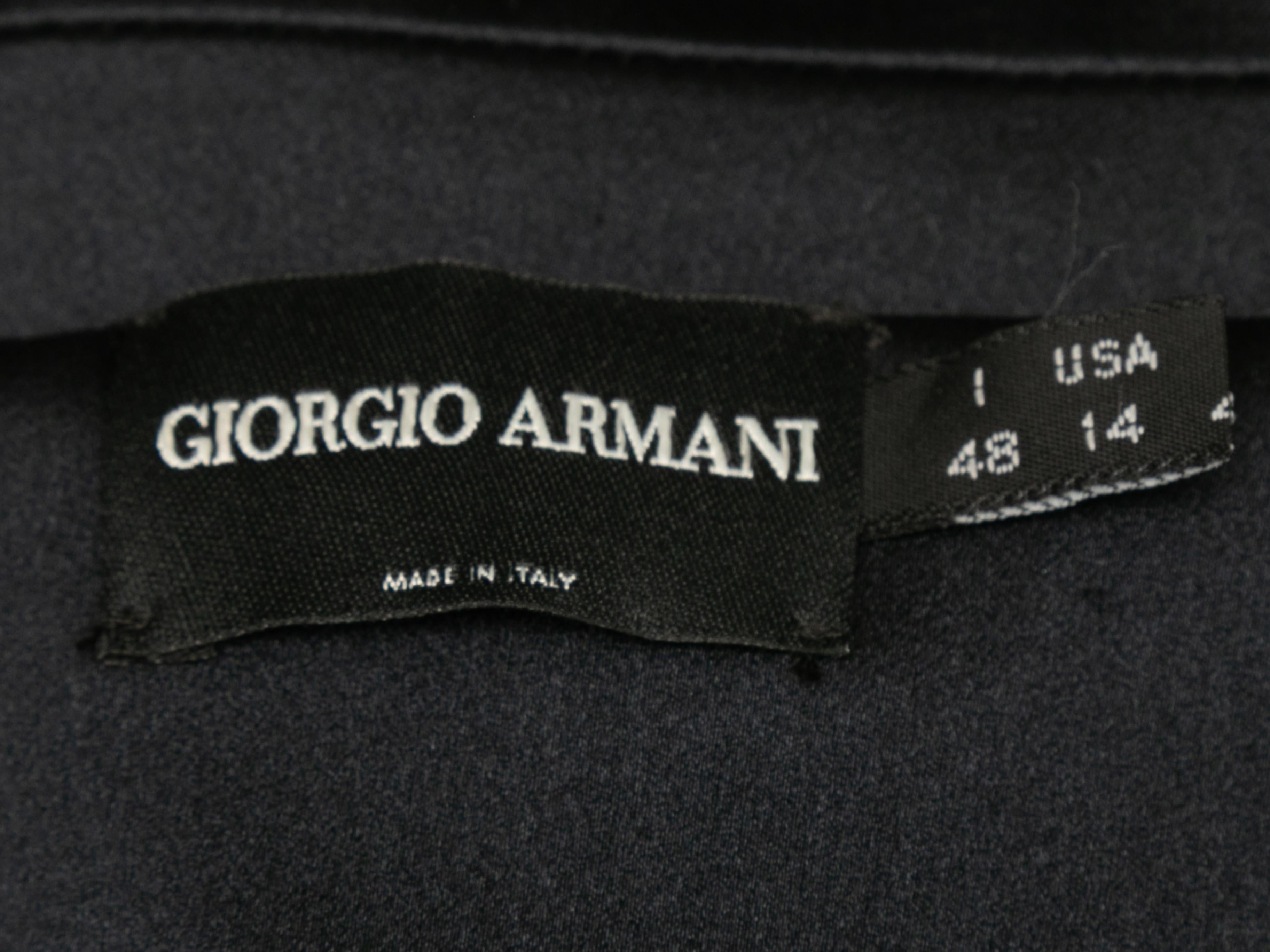 Navy Giorgio Armani Long Virgin Wool Coat Size US 14 For Sale 3