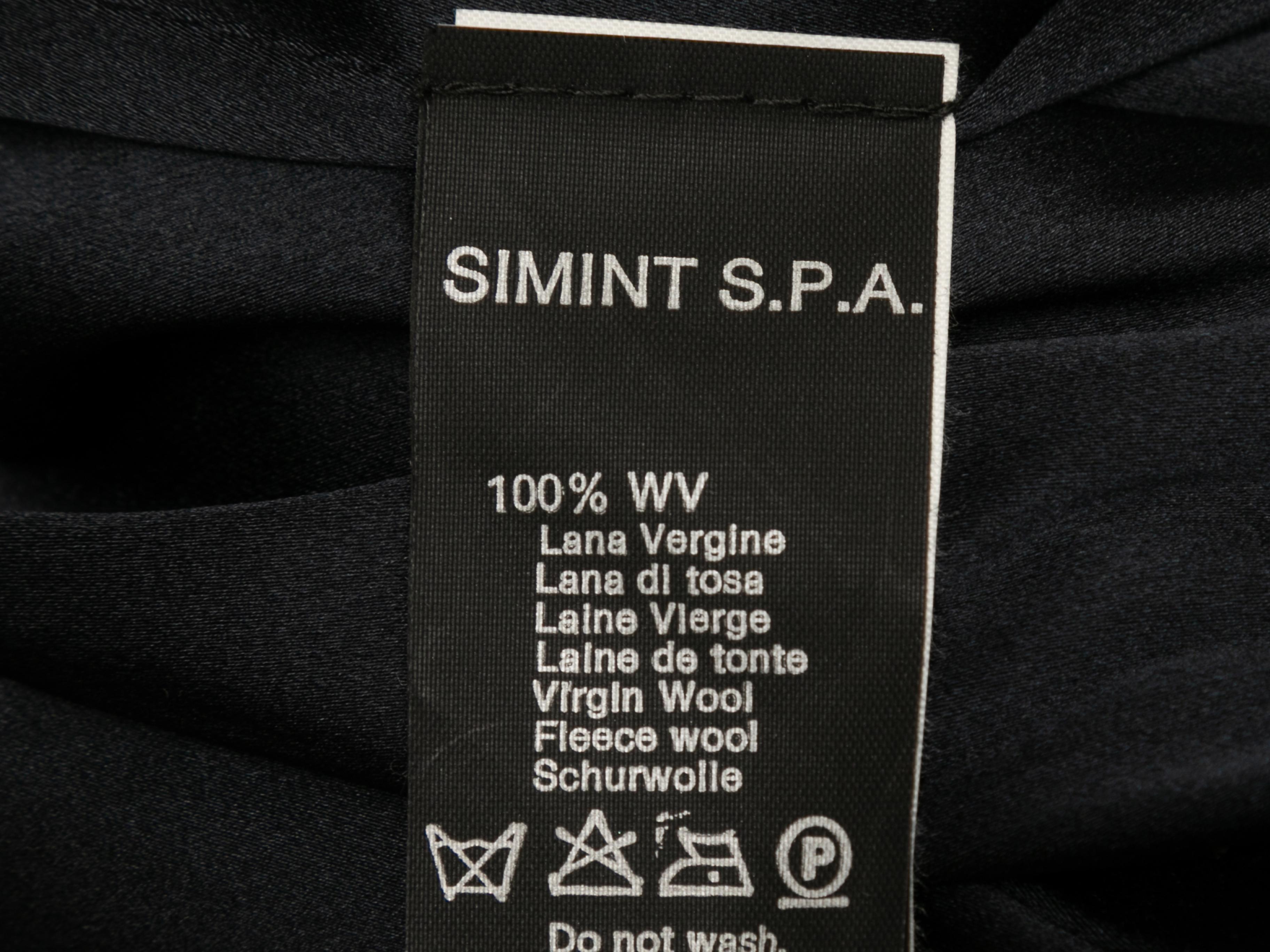 Navy Giorgio Armani Long Virgin Wool Coat Size US 14 For Sale 4