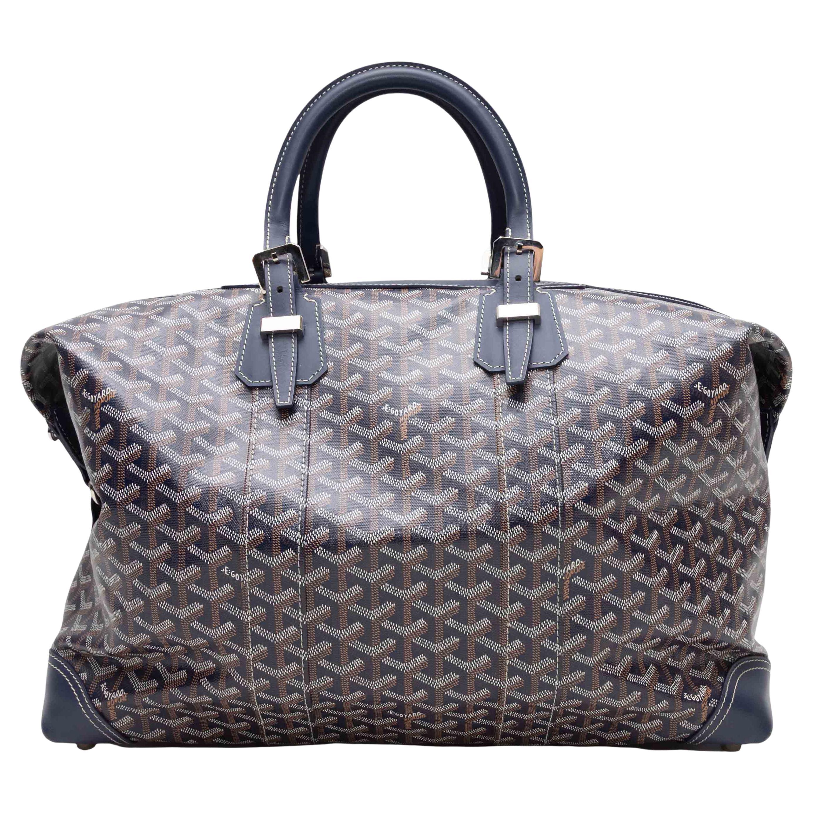 Navy Goyard Goyardine Boeing 45 Handbag