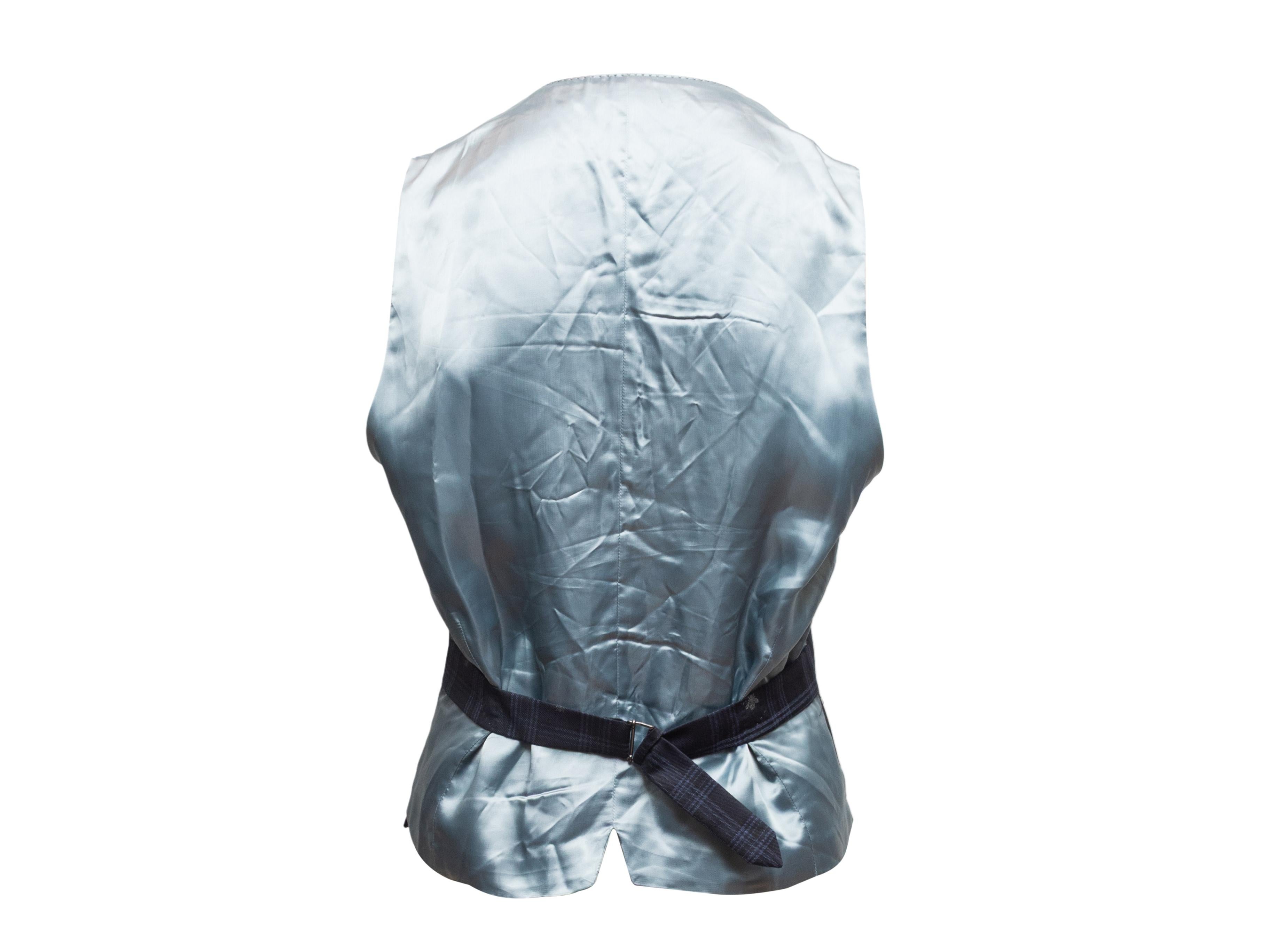 Noir Gilet à motif d'abeilles en tissu écossais Gucci, bleu marine Taille IT 46 en vente