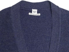 Navy Hermes Cashmere V-Neck Longline Cardigan