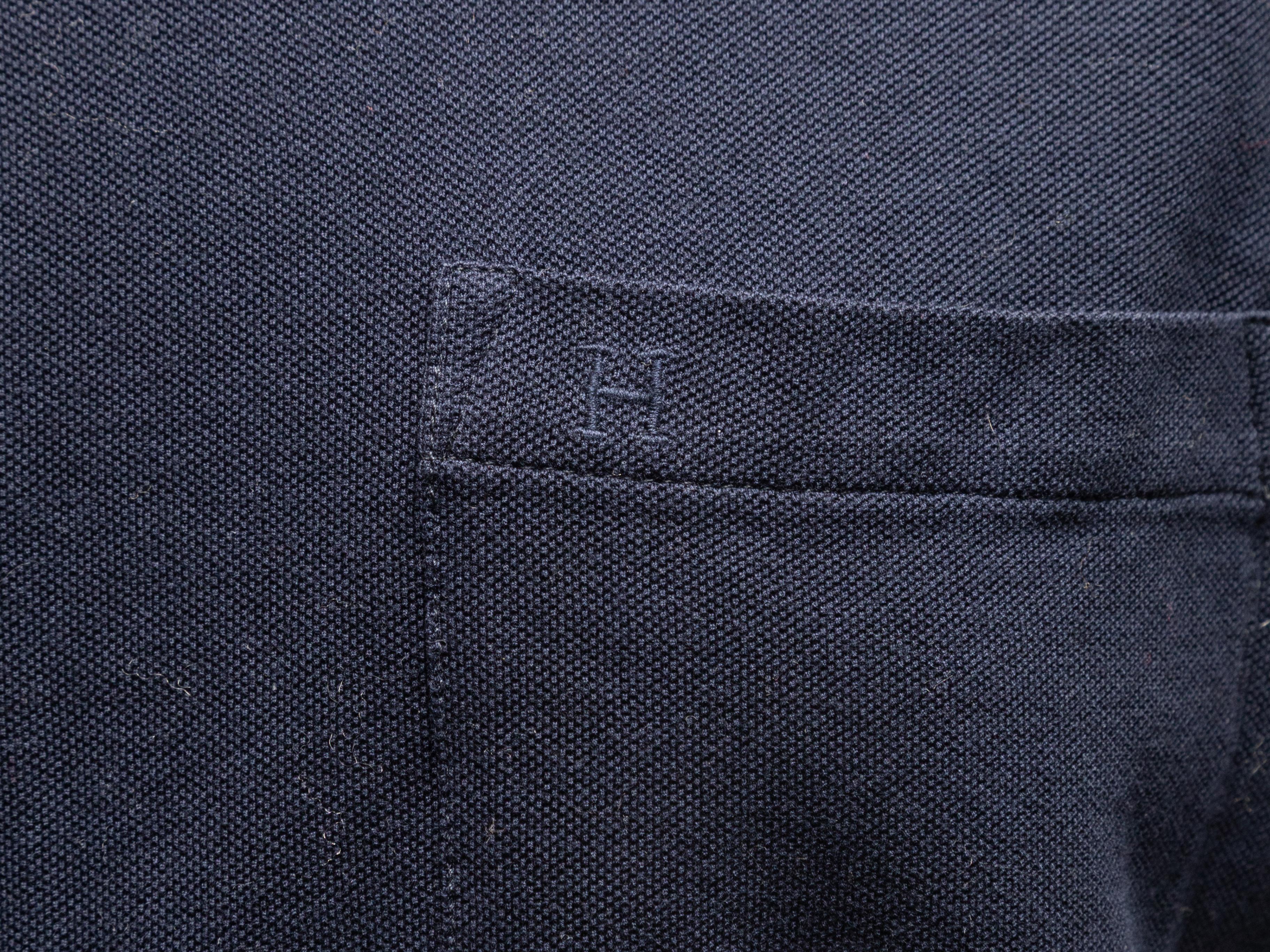 Navy Hermes Short Sleeve Pocket T-Shirt Size US S For Sale 2