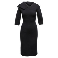 Navy Jil Sander Virgin Wool Knit Dress Size US M