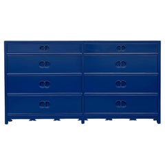 Navy Lacquered Modern Michael Taylor for Baker Furn, Far East Chest /Credenza