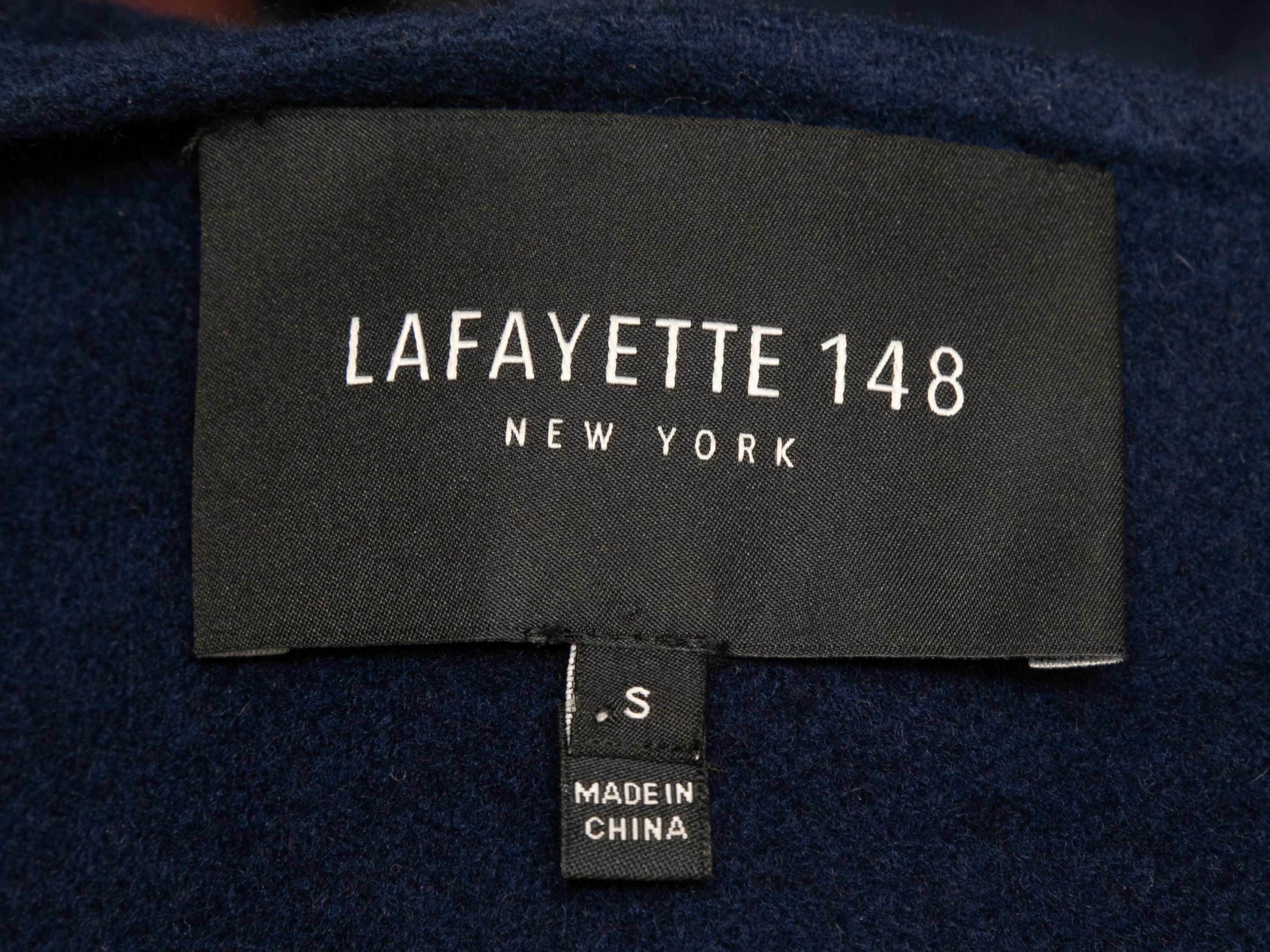 Navy Lafayette 148 Cashmere & Persian Lamb Fur Jacket Size US S In Good Condition In New York, NY