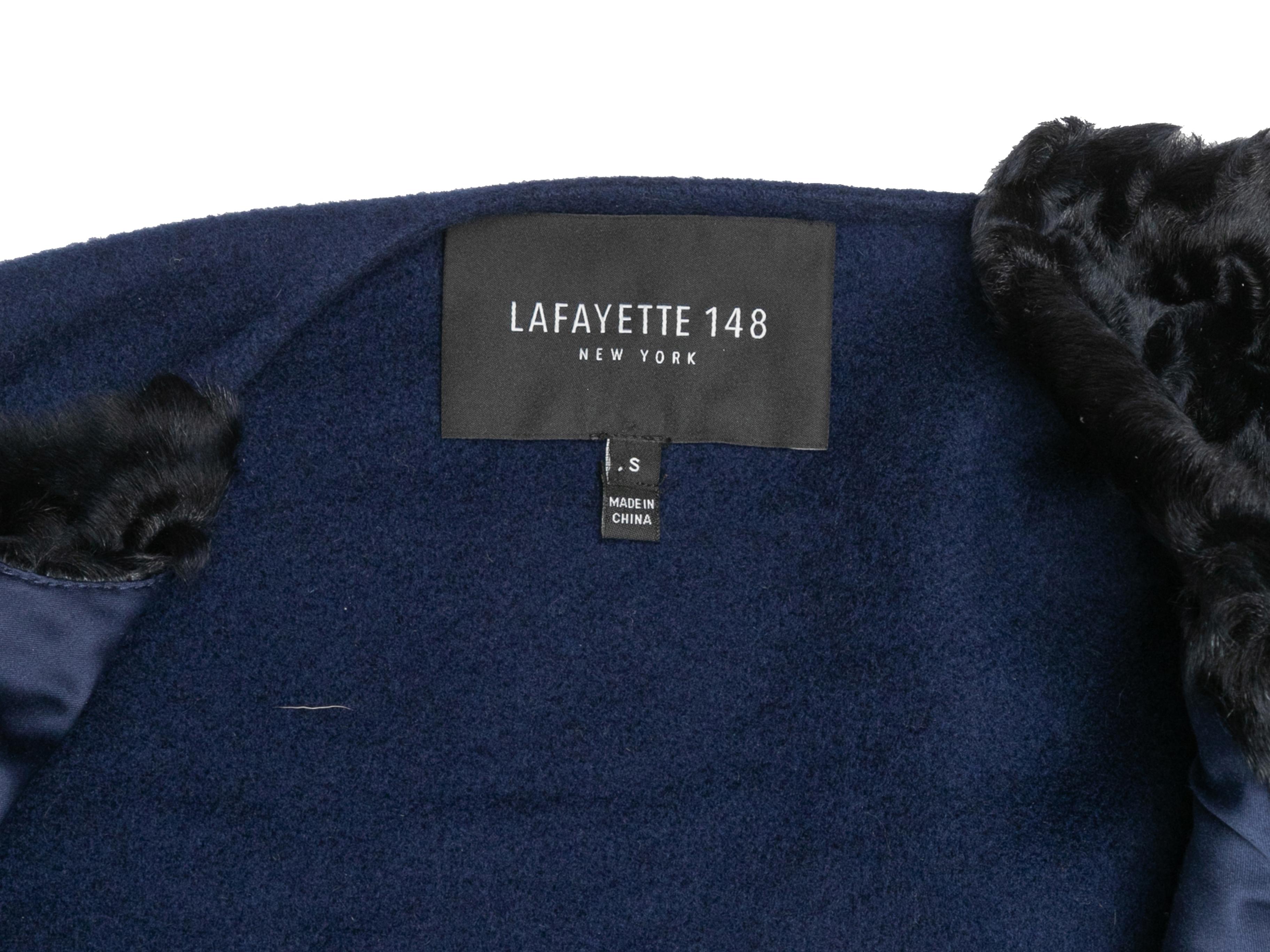 Women's Navy Lafayette 148 Cashmere & Persian Lamb Fur Jacket Size US S