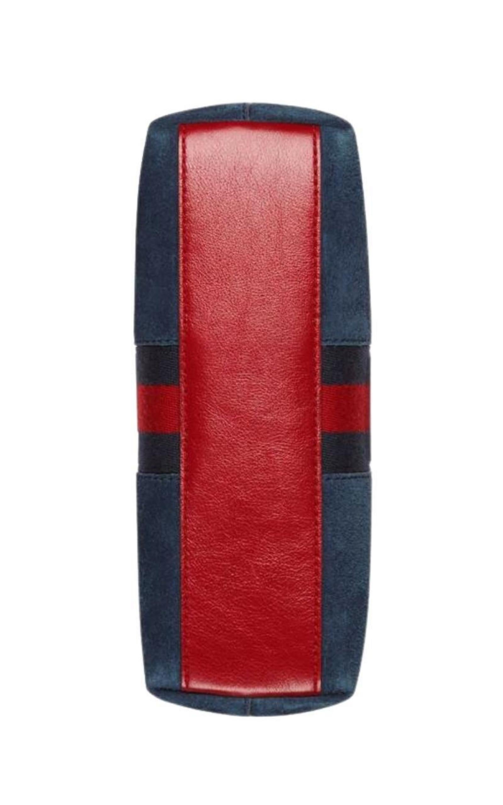 Women's Gucci Navy Leather Suede Ophidia Shoulder Bag For Sale