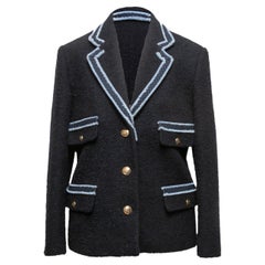 Navy & Light Blue Sandro Boucle Blazer