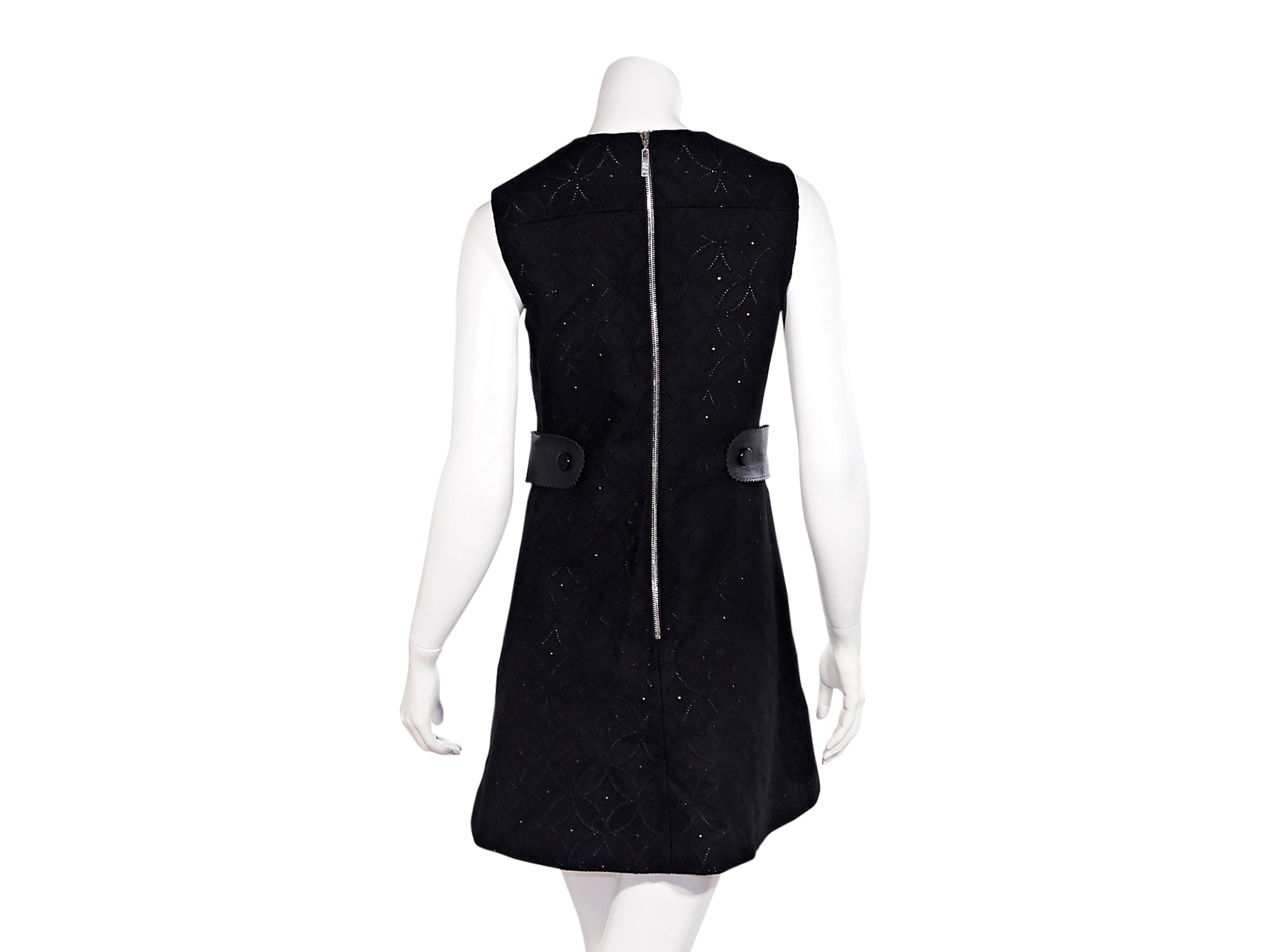 Black Navy Louis Vuitton Embellished Wool Sheath Dress