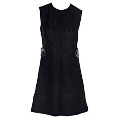 Navy Louis Vuitton Embellished Wool Sheath Dress