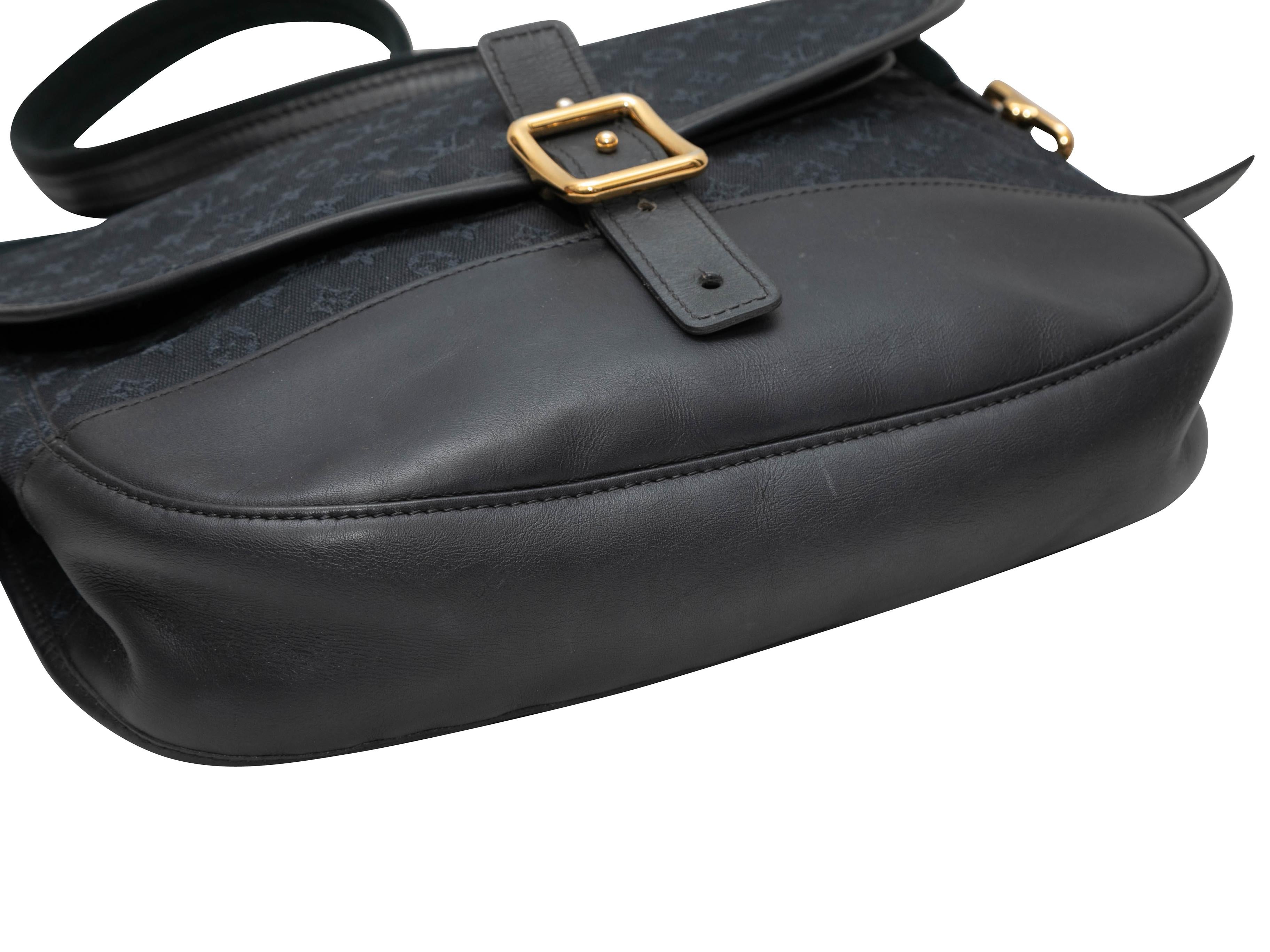 Women's Navy Louis Vuitton Mini Lin Canvas & Leather Crossbody Bag
