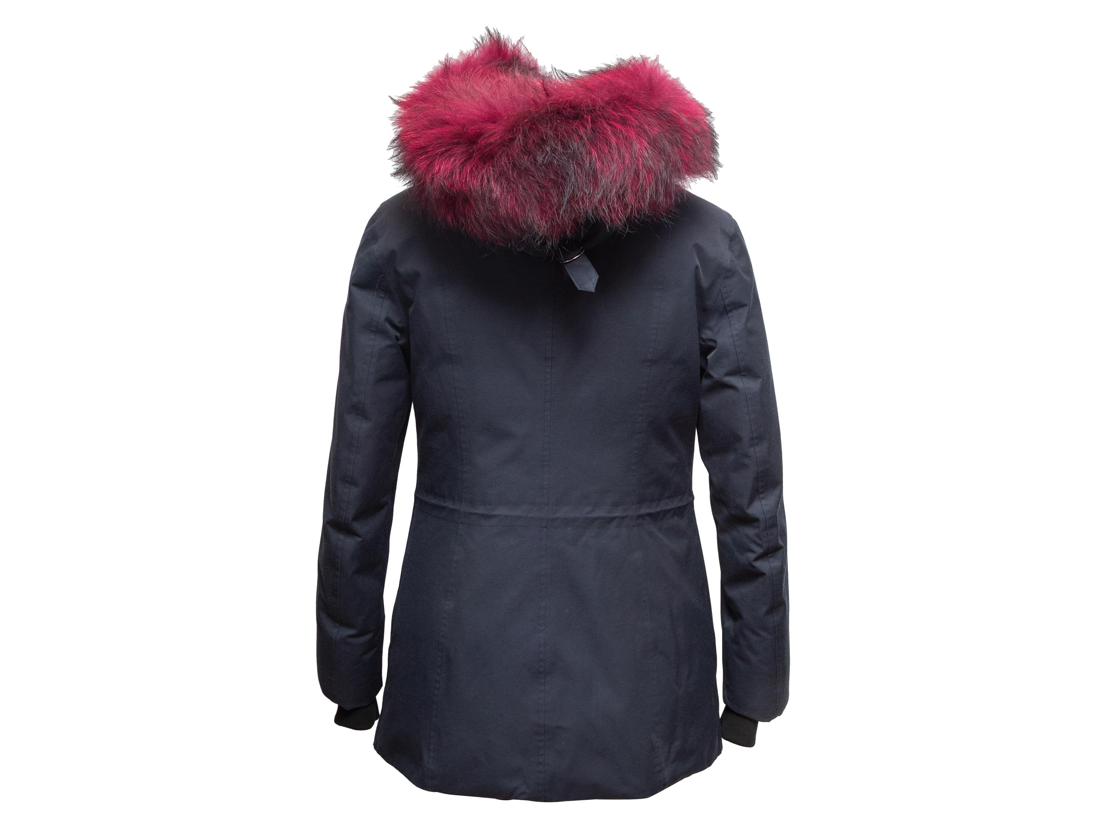 Mackage Navy Cappotto in piuma d'oca con cappuccio taglia US XS In condizioni buone in vendita a New York, NY
