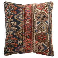 Oreiller de tapis ancien Malayer bleu marine