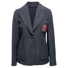 Navy & Maroon Gucci New York Yankees Blazer aus Wolle & Seide Größe IT 42