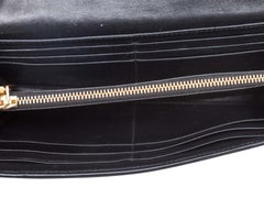 Portefeuille Continental en cuir matelassé miu miu bleu marine