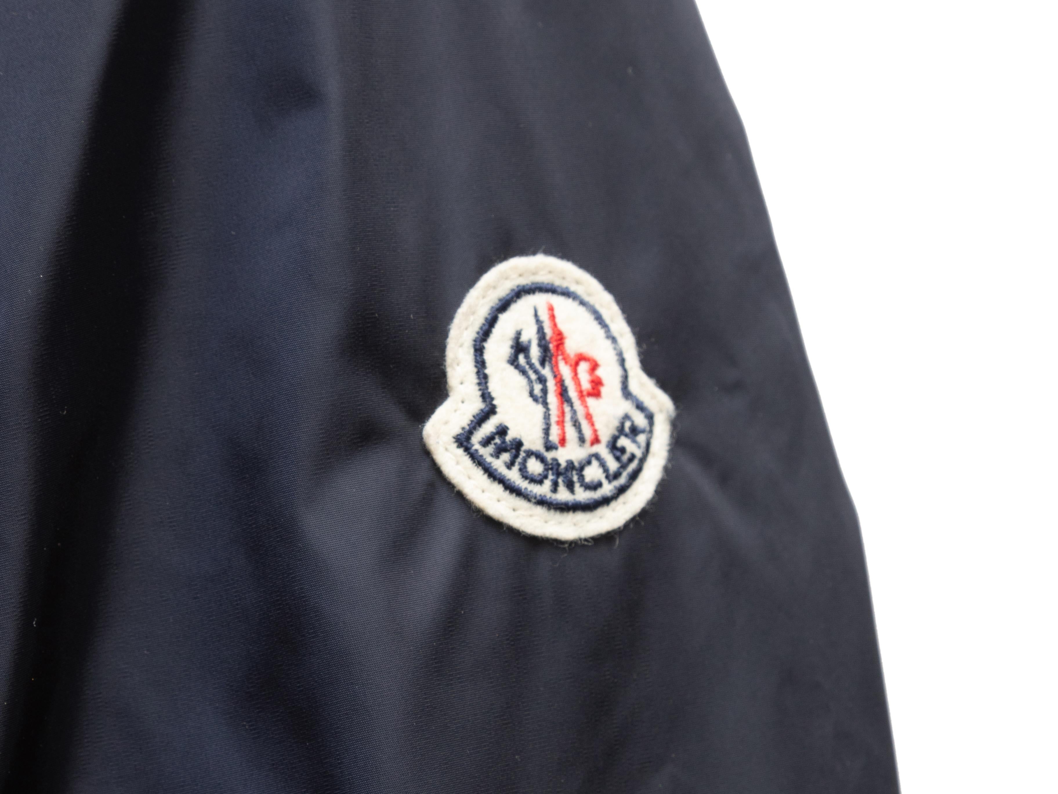 Navy Moncler Hooded Windbreaker Jacket In Excellent Condition In New York, NY