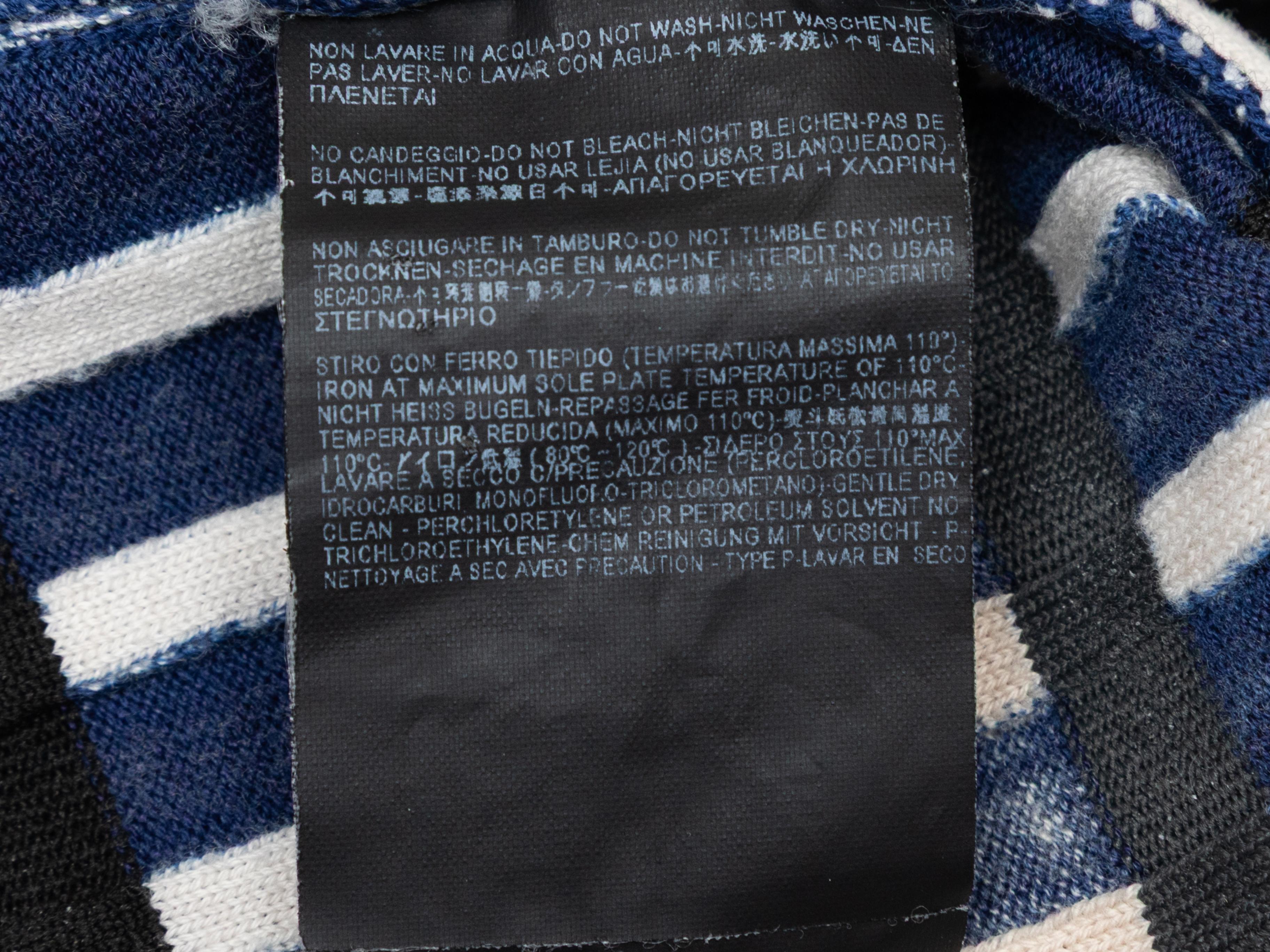 Navy & Multicolor Balenciaga Printed Turtleneck Sweater Size FR 42 For Sale 1