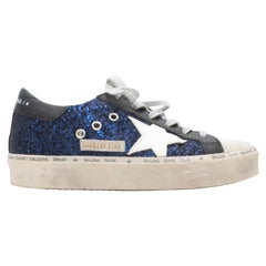 Navy & Multicolor Golden Goose Glitter Platform Low-Top Sneakers Size 8
