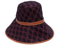 Navy & Multicolor Gucci Monogram Wool Bucket Hat