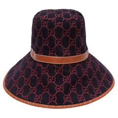 Navy & Multicolor Gucci Monogram Wool Bucket Hat