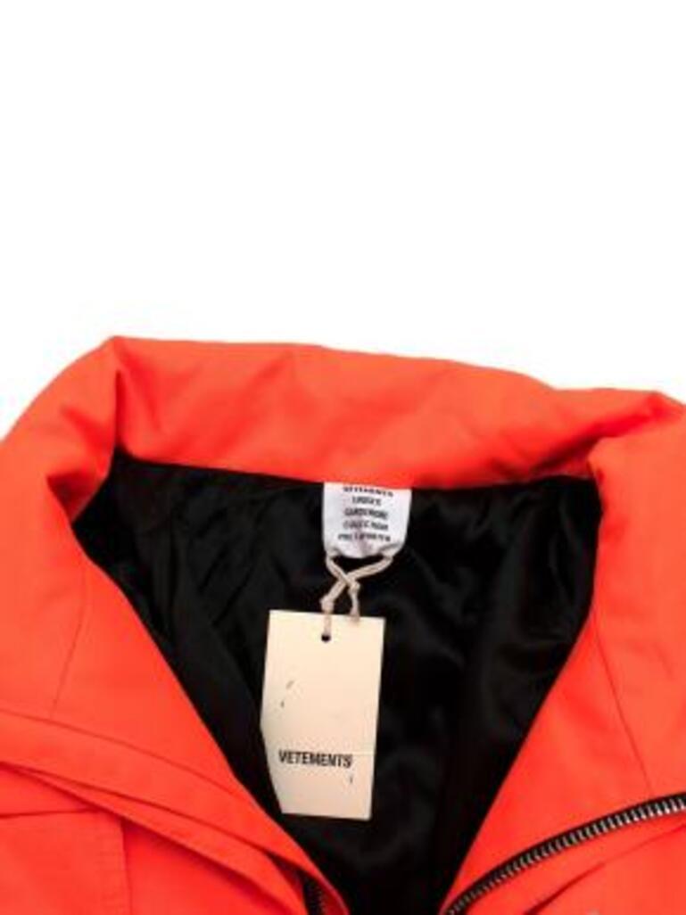 Navy & Neon Orange Worker Jacket For Sale 4