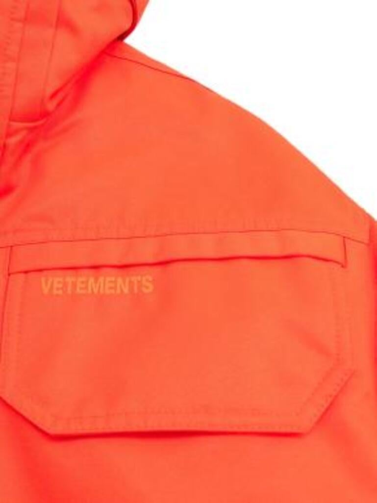 Navy & Neon Orange Worker Jacket For Sale 2