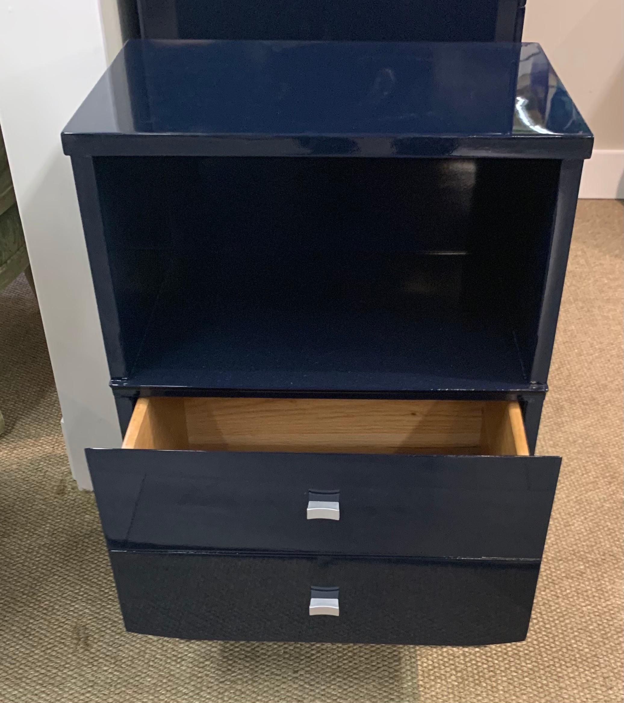 Navy Newly Lacquered Mid-Century Modern Nightstand End Side Table For ...