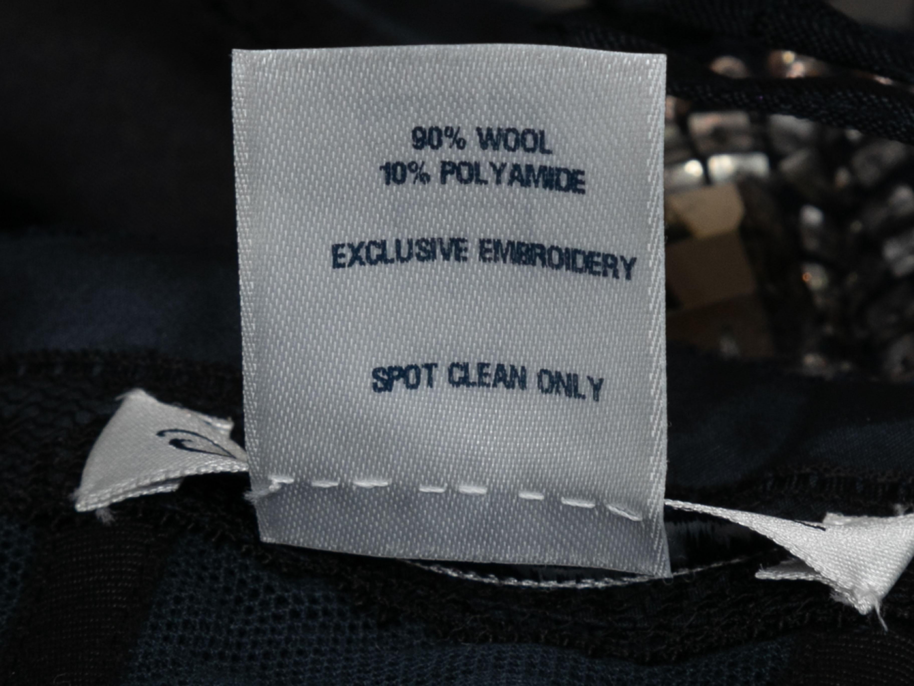 Navy Oscar de la Renta Strapless Wool Dress Size US 8 For Sale 1