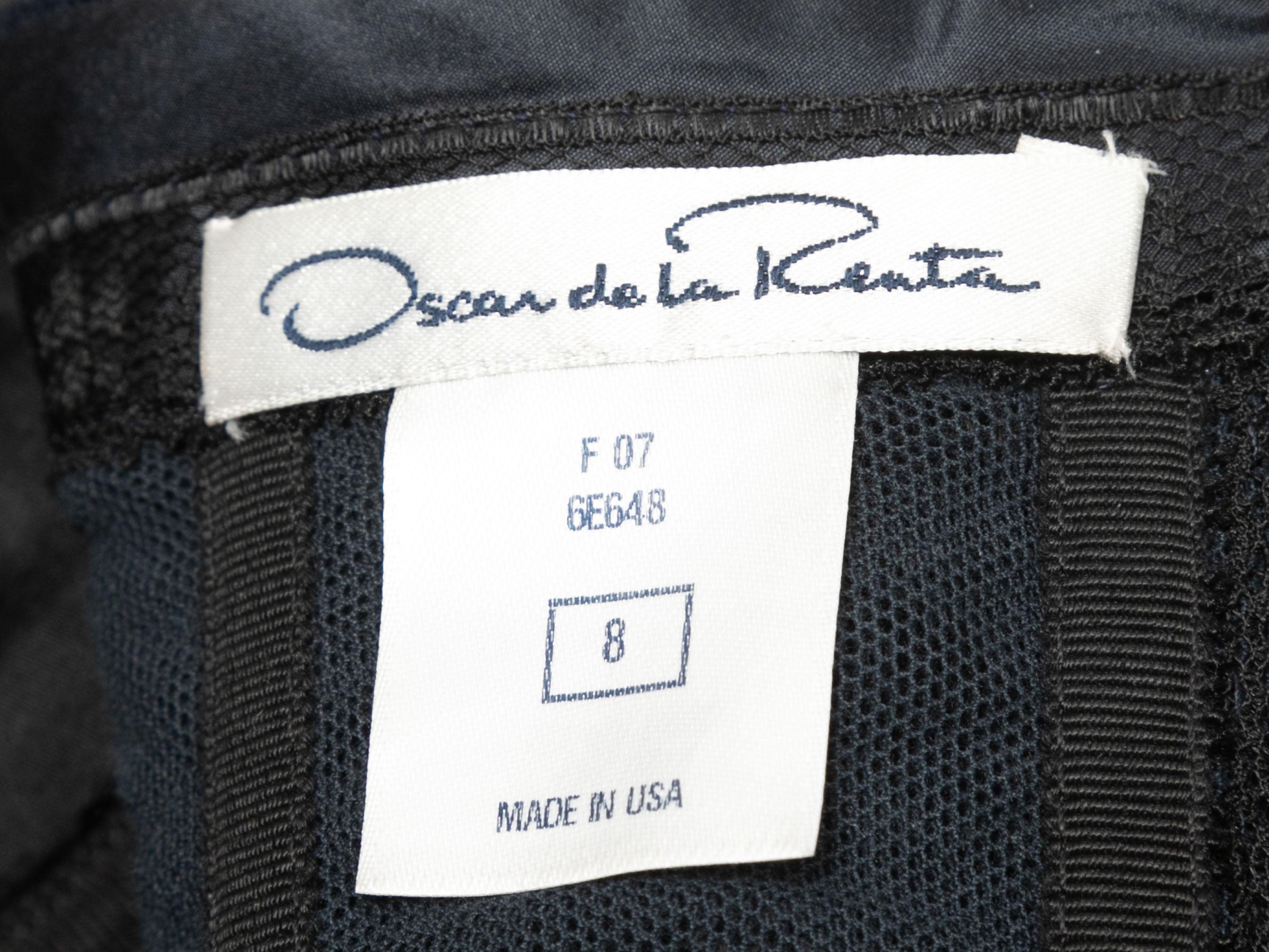 Navy Oscar de la Renta Strapless Wool Dress Size US 8 For Sale 1