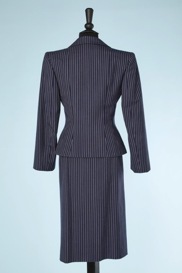 Women's Navy pinstriped skirt-suit in wool Lanvin  For Sale