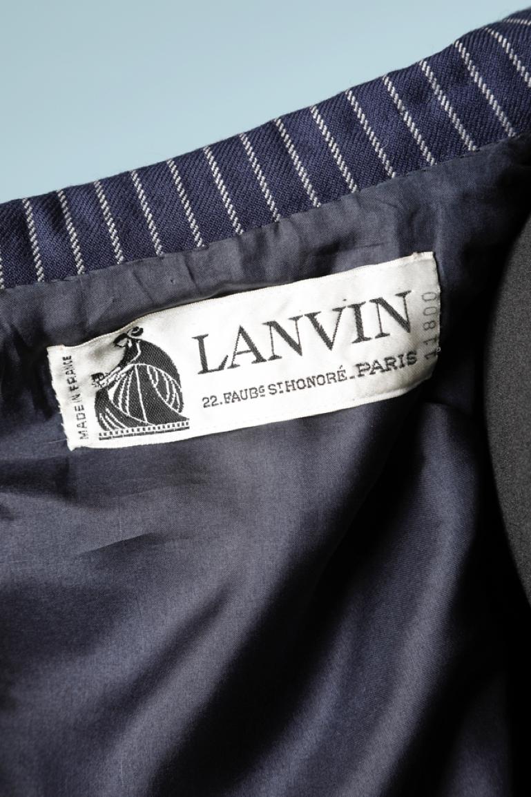 Navy pinstriped skirt-suit in wool Lanvin  For Sale 1