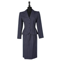 Gonna-gonna gessata in lana Lanvin