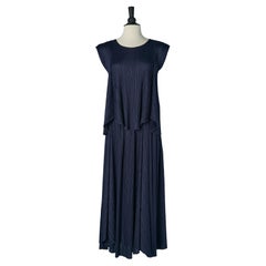 Navy pleated top and skirt ensemble PLEATS PLEASE ISSEY MIYAKE