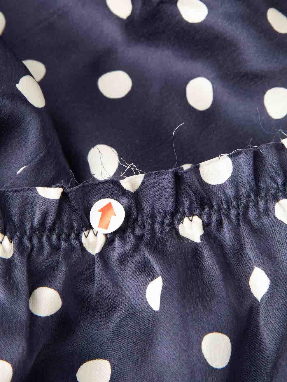 Women's Navy Polkadot Pattern Mini Skirt Size S For Sale